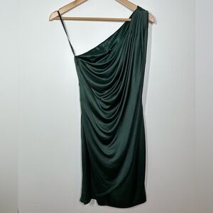 Theia Emerald Green One‎ Shoulder Dress Size 2